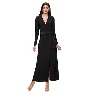 Petite Jennifer Lopez Faux-Wrap Maxi Dress