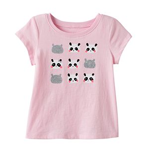Baby Girl Jumping Beans® Glittery Panda Graphic Tee
