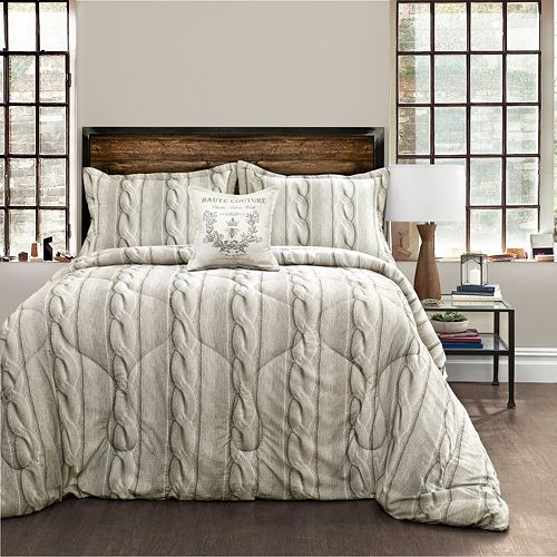 Printed Cable Knit 4piece Comforter Set