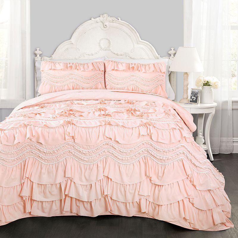 27612941 Lush Decor Kemmy Quilt Set, Pink, Twin sku 27612941