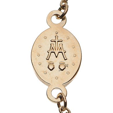 Charming Girl Kids 14k Gold Miraculous Medal Station Necklace