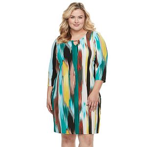 Plus Size Dana Buchman Keyhole Shift Dress