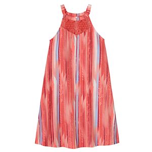 Girls 7-16 & Plus Size Mudd® Crochet High Neck Swing Dress