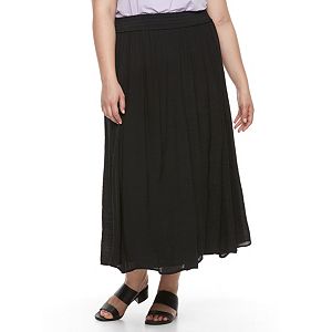 Plus Size Dana Buchman Gauze Maxi Skirt