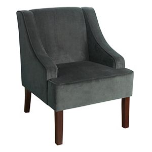 HomePop Velvet Swoop Arm Accent Chair