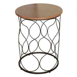 HomePop Metal Lattice Round End Table