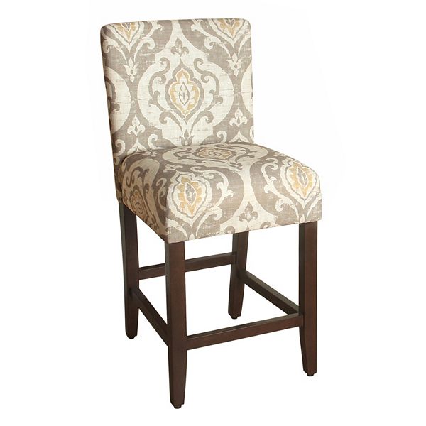 HomePop 24" Counter Height Barstool Natural : Upholstered, Wood Legs, Easy to Assemble