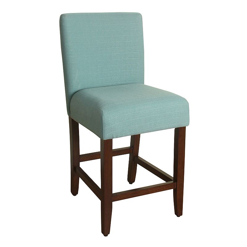 HomePop Upholstered Armless Counter Stool, Turquoise/Blue