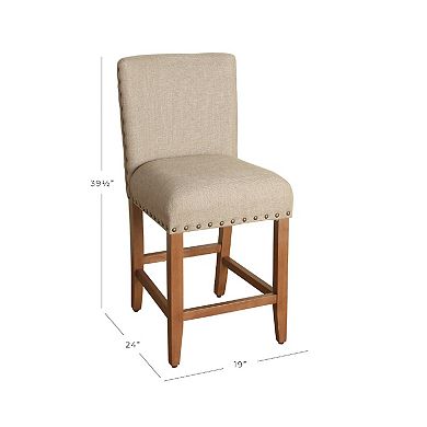 HomePop Upholstered Nailhead Counter Stool