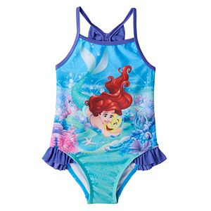 Disney's The Little Mermaid Ariel & Flounder Toddler Girl Ruffle One-Piece Swimsuit