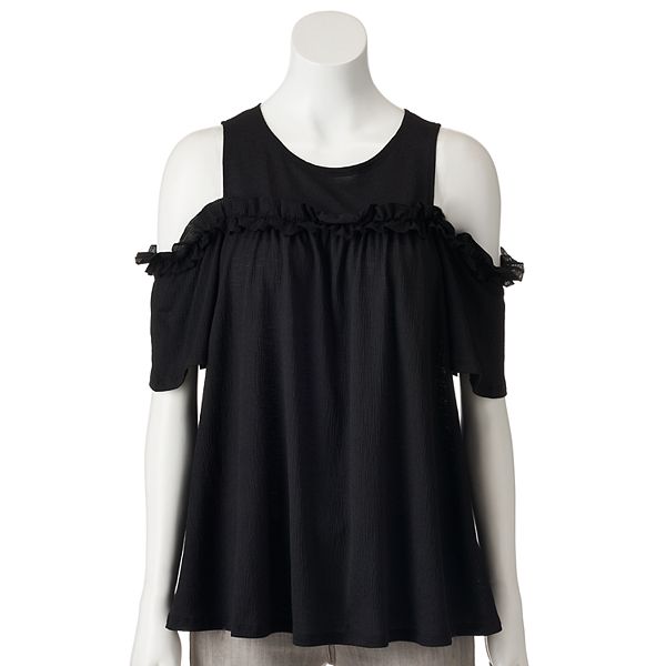 Women's LC Lauren Conrad Cold-Shoulder Ruffle Top