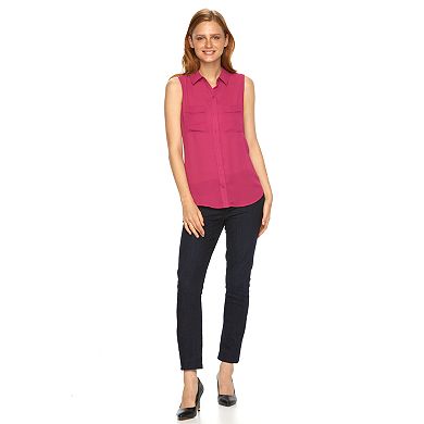 Women's Apt. 9® Split-Back Sleeveless Blouse