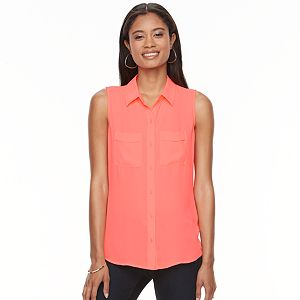 Women's Apt. 9® Split-Back Sleeveless Blouse