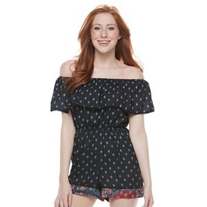 Disney Pirates of the Caribbean: Juniors Collection Print Off-the-Shoulder Romper