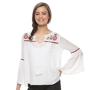 Disney Pirates of the Caribbean: Juniors Collection Embroidered Peasant Top