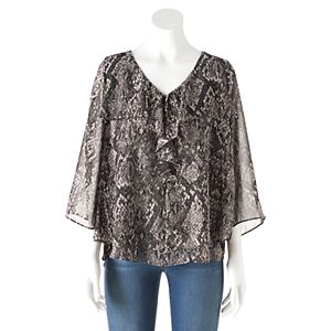 Women's Jennifer Lopez Ruffle Chiffon Top