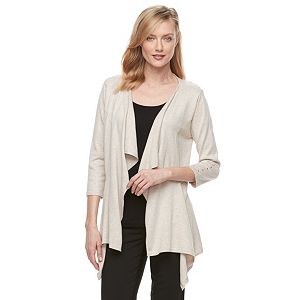 Women's Dana Buchman Draped Open-Front Cardigan