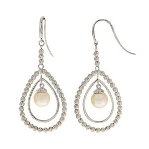 PearLustre by Imperial Sterling Silver Freshwater Cultured Pearl Teardrop Earrings