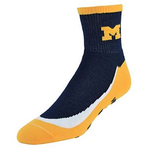 Men's Mojo Michigan Wolverines Gripper Quarter-Crew Socks