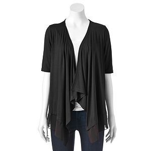 Women's Dana Buchman Chiffon-Hem Open-Front Cardigan