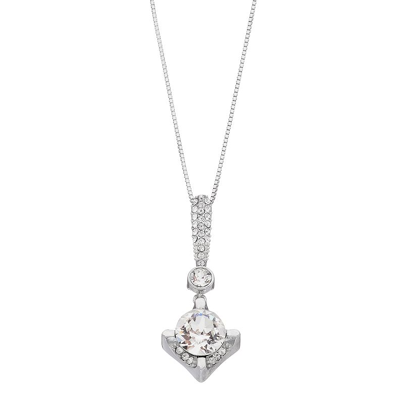 Sterling N Ice Sterling Silver Crystal Drop Necklace, Womens, Size: 18