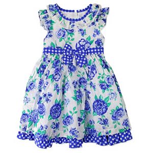 Girl's 4-6x Nannette Floral Swiss-Dot Dress