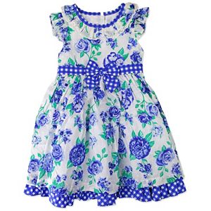 Toddler Girl Nannette Floral Swiss-Dot Dress