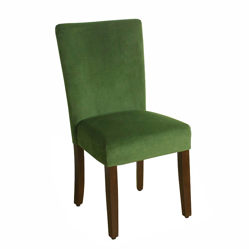HomePop Velvet Parson Dining Chair 2-piece Set, Green
