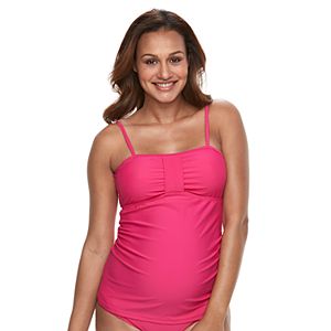 Pink Envelope Maternity Solid Tankini Swim Set