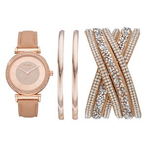Studio Time Women's Crystal Watch & Bracelet Set