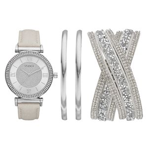 Studio Time Women's Crystal Watch & Bracelet Set