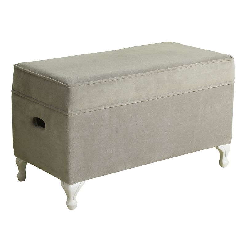 HomePop Diva Velvet Storage Bench, Grey
