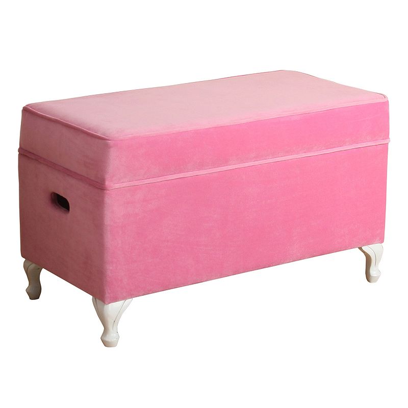 HomePop Diva Velvet Storage Bench, Pink
