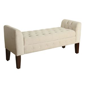 HomePop Velvet Settee Storage Bench