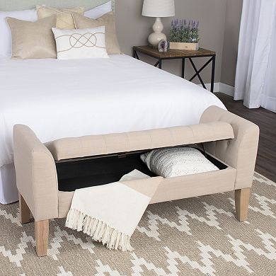 HomePop Kate Tufted Settee Storage Bench