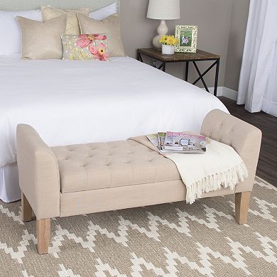 HomePop Kate Tufted Settee Storage Bench