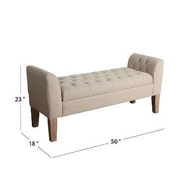 HomePop Kate Tufted Settee Storage Bench