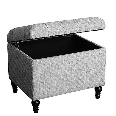 HomePop Tufted Padded Storage Ottoman