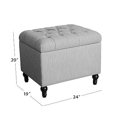 HomePop Tufted Padded Storage Ottoman