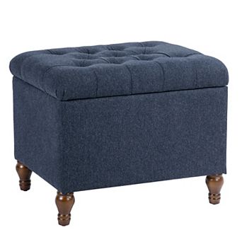 HomePop Tufted Padded Storage Ottoman