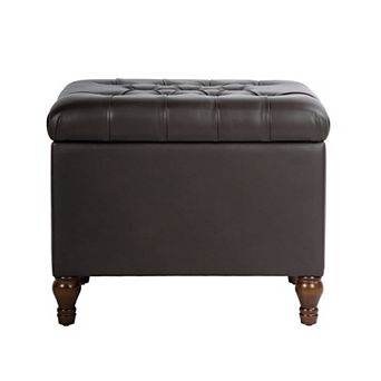 HomePop Tufted Padded Storage Ottoman