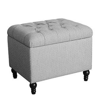 HomePop Tufted Padded Storage Ottoman