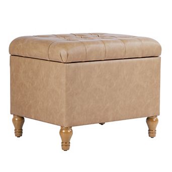 HomePop Tufted Padded Storage Ottoman