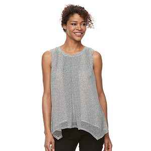 Women's Dana Buchman Pleated Mixed-Media Tank