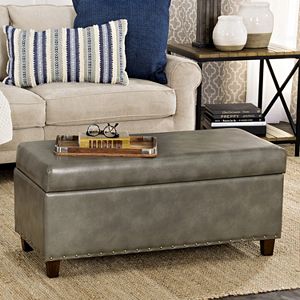 HomePop Branford Storage Ottoman Bench