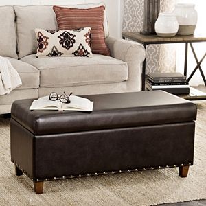 HomePop Branford Storage Ottoman Bench