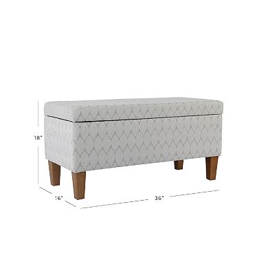 HomePop Bailey Printed Storage Ottoman Bench