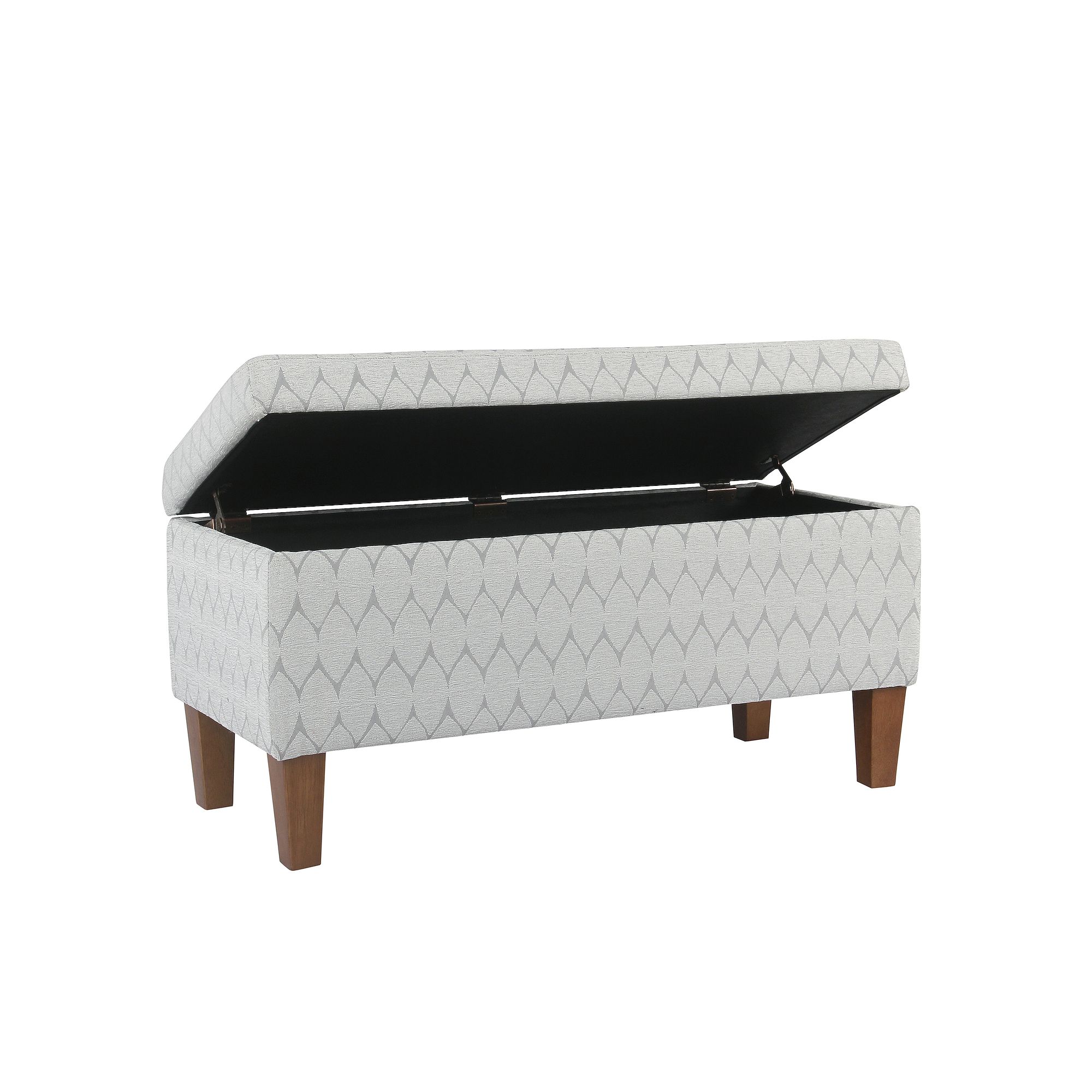 HomePop Bailey Printed Storage Ottoman Bench, Gray