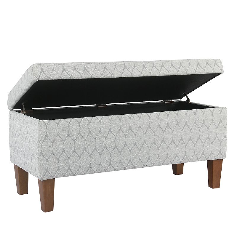 HomePop Bailey Printed Storage Ottoman Bench, Grey