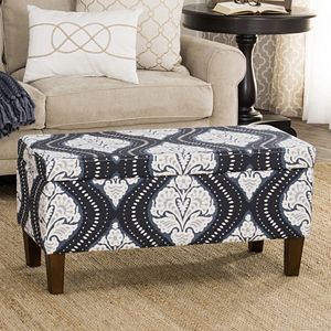 HomePop Bailey Printed Storage Ottoman Bench